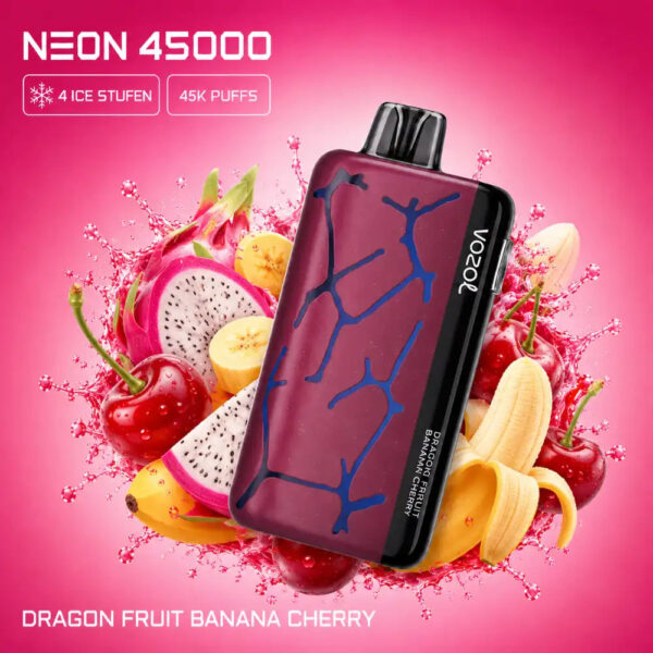 Vozol-Vape-Neon-45000-Dragon-Fruit-Banana-Cherry Vozol Vape Neon 45000