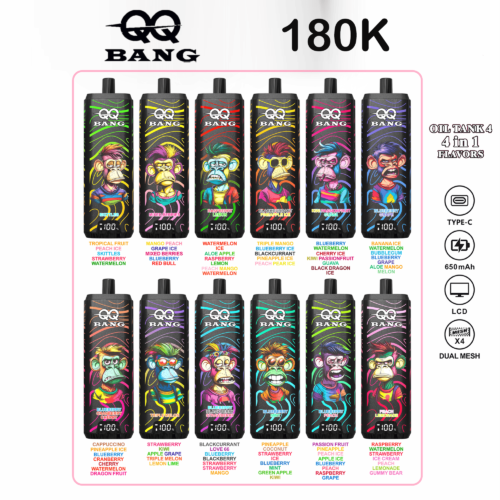 1fde1ea3-37fb-4300-ad4f-268bce5e5133 QQ Bang 180K Einweg-Vape: 4-in-1-Rotationssystem mit 180000 Puffs